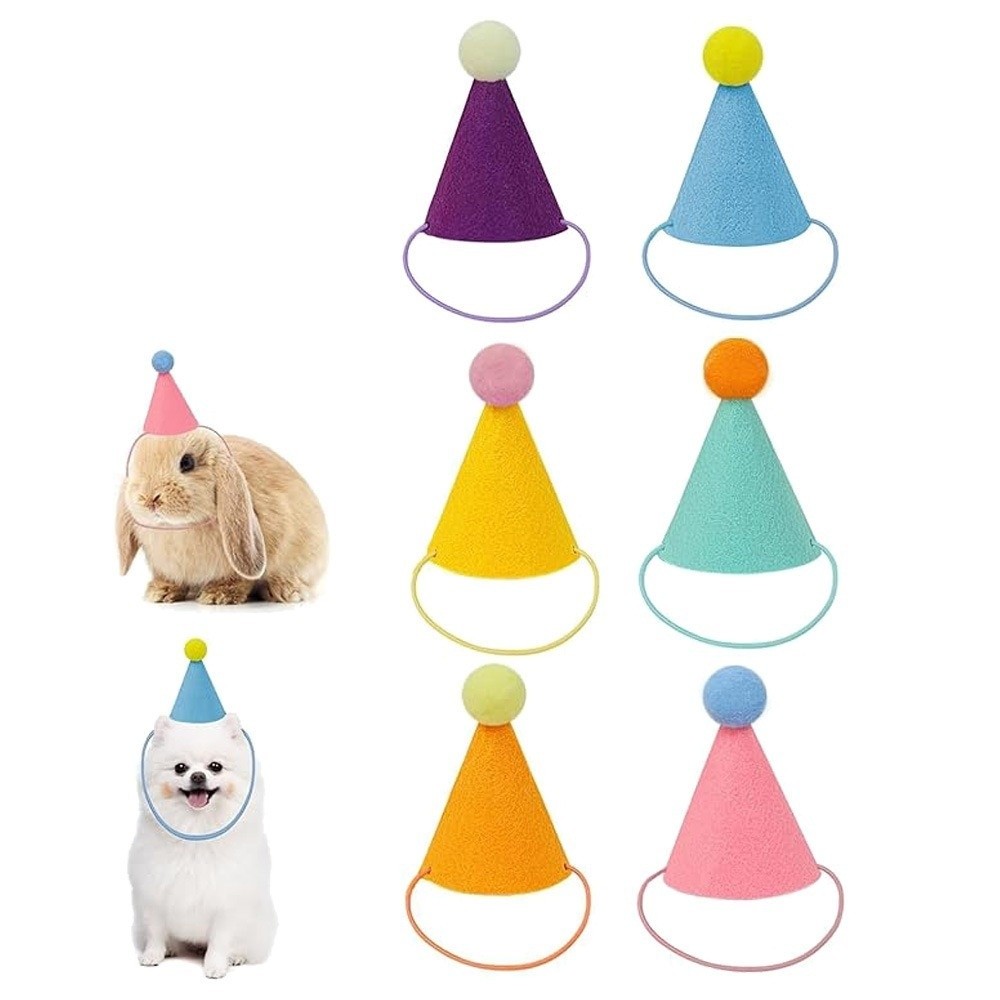 Party Hat Cone - 6/12 Stück niedliche Mini-Haustier-Partyhüte, bunte, leichte