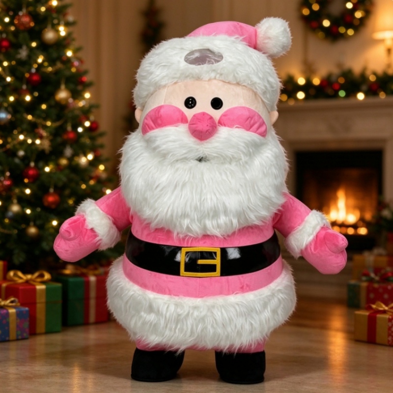 Event & Party Supply - Rosa Weihnachtsmann Aufblasbares Maskottchen-Kostüm für Erwachsene