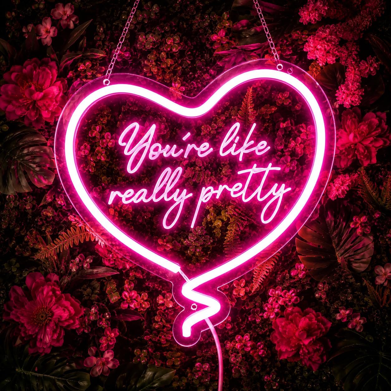 Rosa Herz Neon-Schild Du Bist  – Neon Sign Party Bewertung und Preis