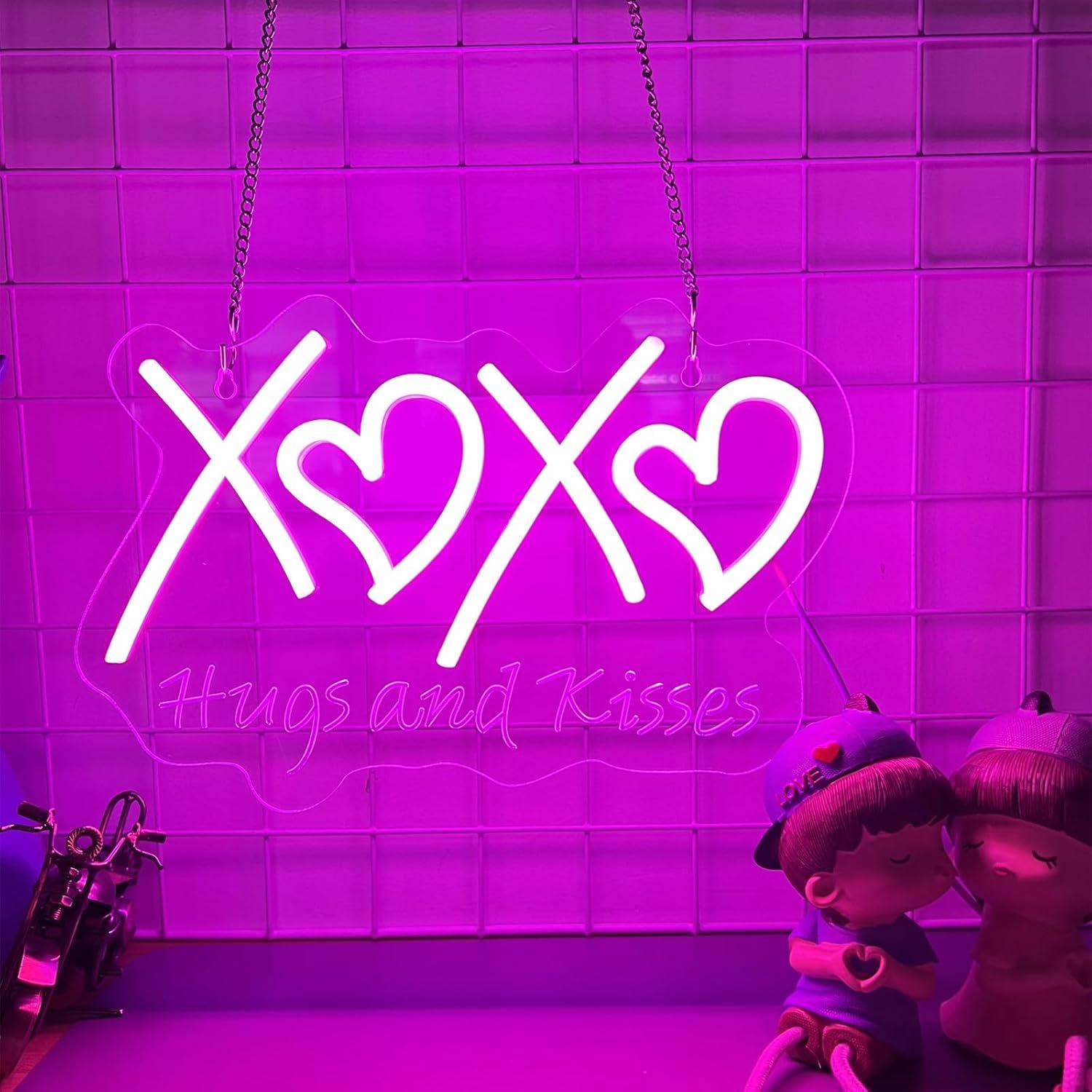 XOXO Neon-Schild „Hugs and Kis – Neon Sign Party Bewertung und Preis