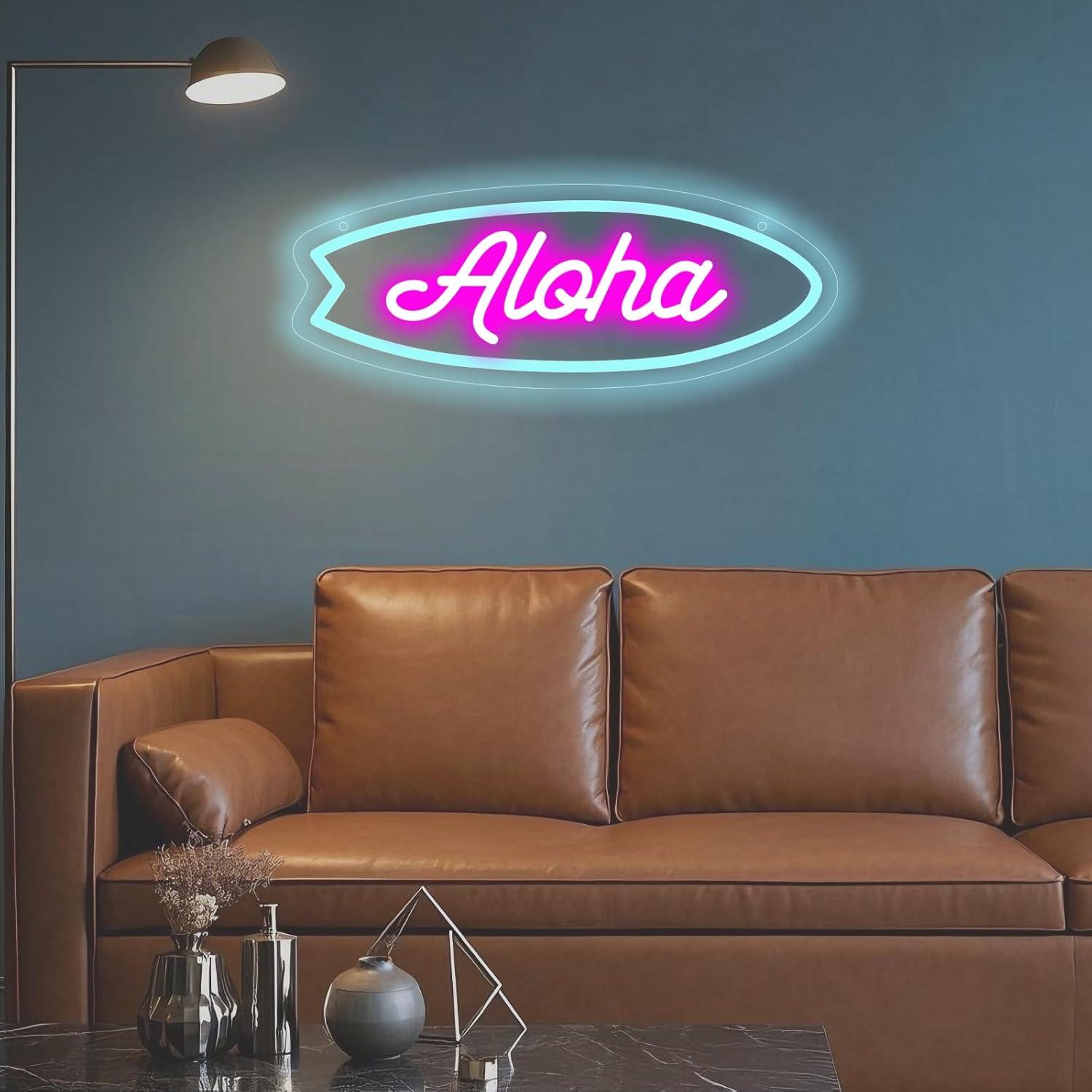 Aloha Surfbrett Neon-Schild Tr – Neon Sign Party Bewertung und Preis